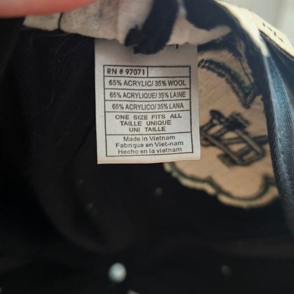 Vintage Notre Dame Fitted Hat Cap 7 3/8 Green Wool 90s Fighting Irish Flat Bill - Picture 10 of 10